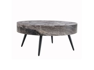 Table basse rond(e) coloris gris MEUBLIV  - 70 cmx70 cm