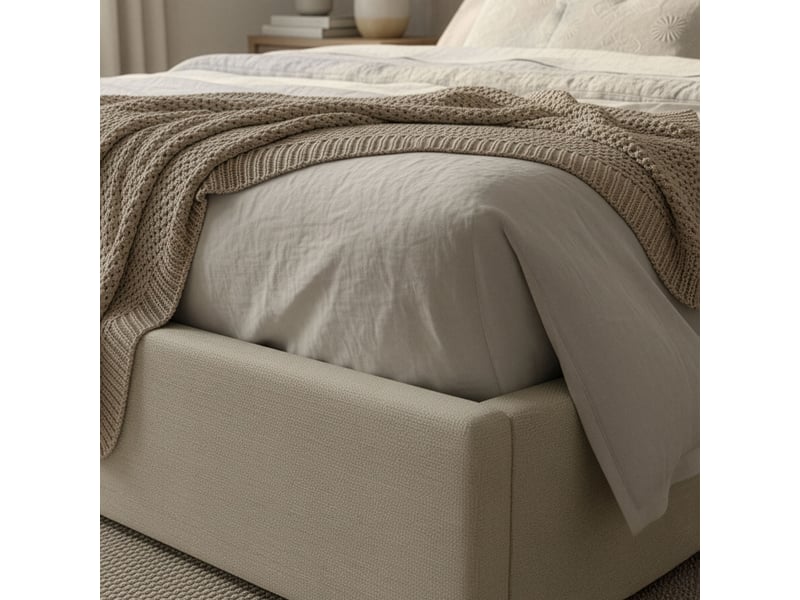  Lit home deluxe led – 200 x 200 cm, beige | lit rembourré avec éclairage  - Conforama D
