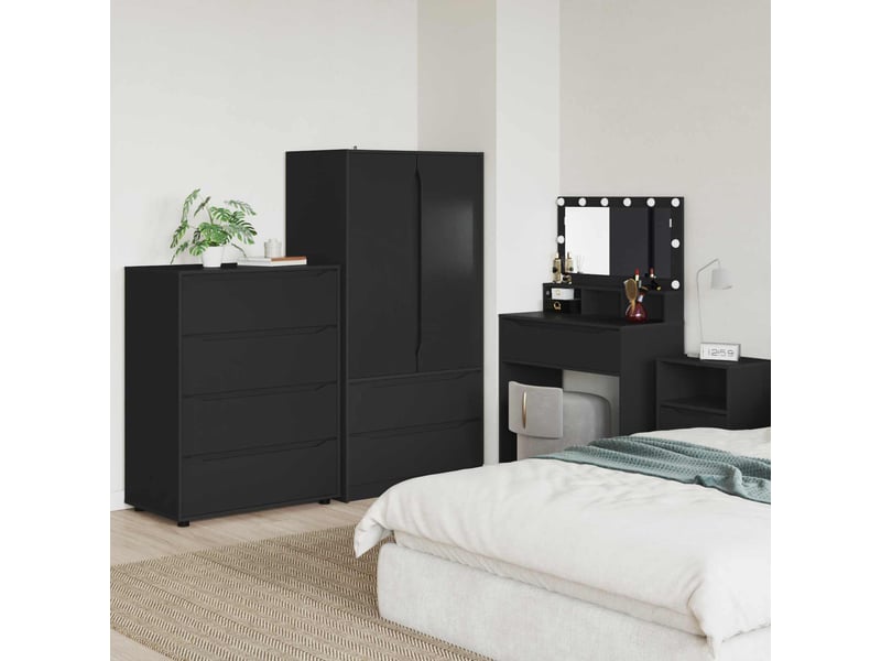  Armoires de rangement salon 80 x 48 x 105 cm bois d'ingénierie noir  - Conforama B