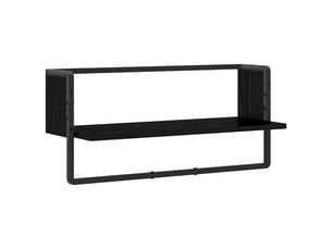 Étagère flottante, étagère suspendue montage mural chêne noir 65 x 25 x 30 cm cf42509