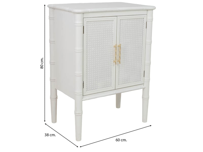  Console en bois blanc 60x38x80 cm h  - Conforama C