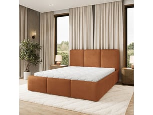 Lit coffre 160x200 cm <strong>MASSENO</strong> <strong></strong> coloris cuivré