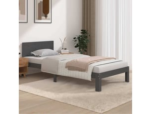Lit simple 90x200 cm <strong></strong>  <strong></strong> coloris gris