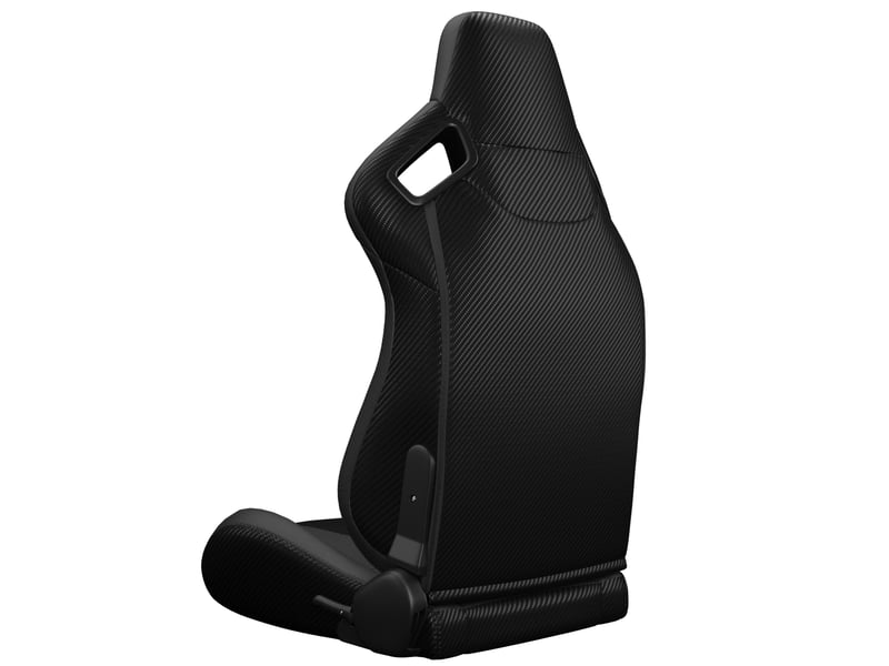 Siège baquet racing universel noir pvc effet carbone inclinable côté gauche - Conforama E
