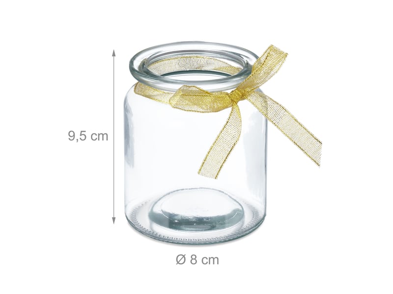  Lot de 12 photophores ronds décoratifs design intemporel extérieur intérieur 10 x 10 x 10 cm en verre transparent 13_0013554  - Conforama A