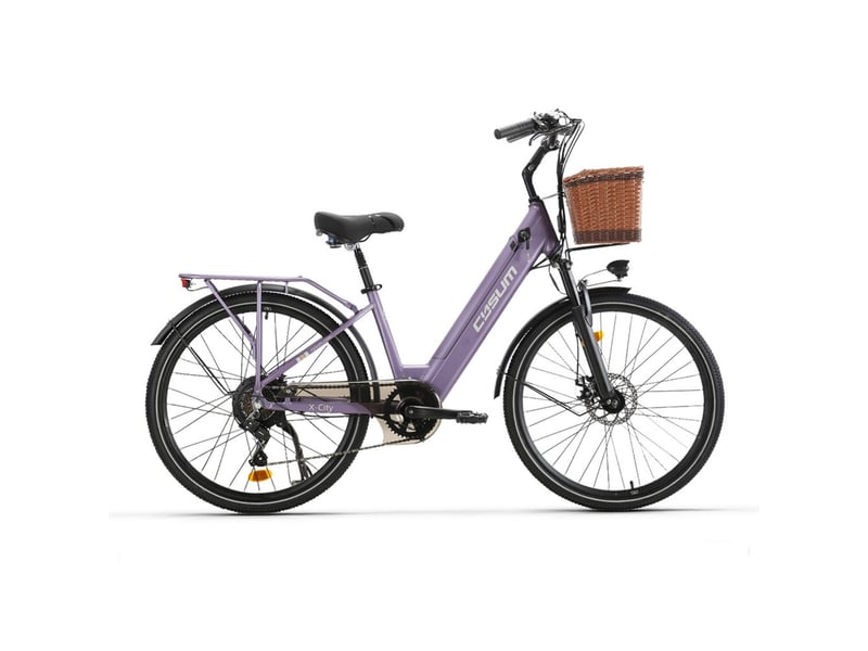  Vélo électrique de ville cysum x-city, 250 w, batterie 48 v 10.4 ah, violet X-City - Conforama D
