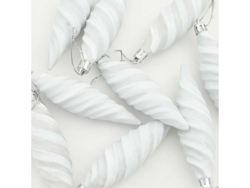  Boule en forme de spirale de noël 40 pcs blanc 3 x 11 cm  - Conforama E
