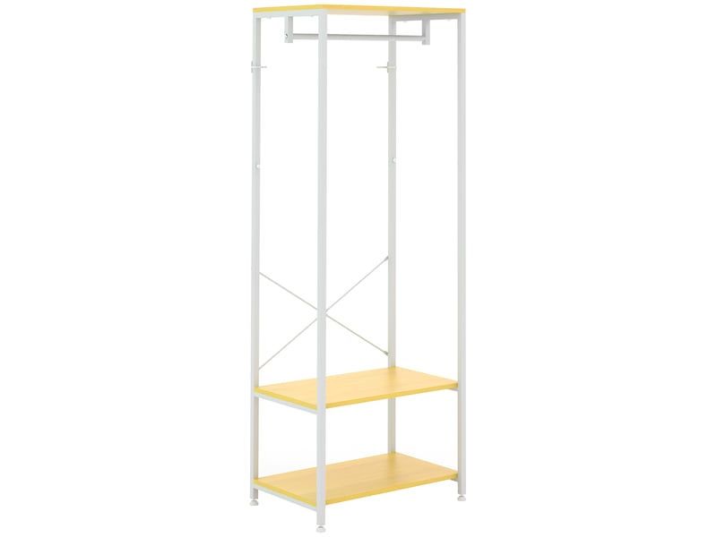  Portant à vêtements 2 en 1 avec étagère à 2 niveaux, acier et panneaux de particules, 60 x 40 x 167,5 cm  - Conforama A