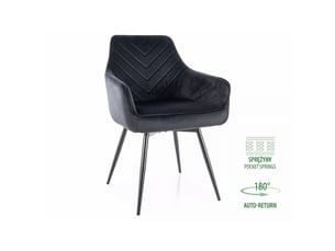 Lot de 4 chaises pivotantes en velours - gamme servio - noir