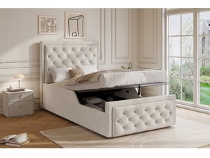 Lit simple 90x200 cm <strong>BGSRYAO</strong>  <strong></strong> coloris beige
