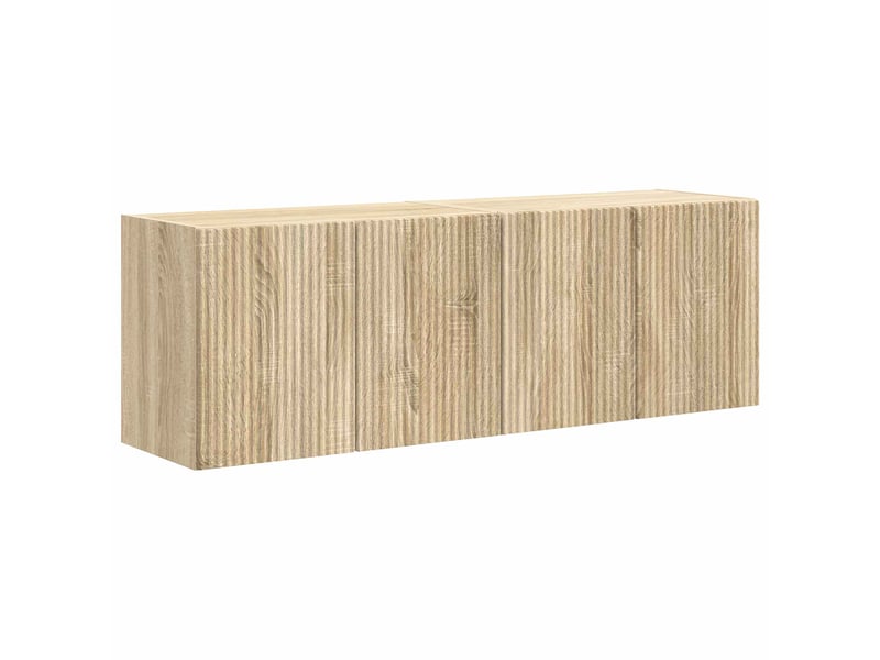  Meuble tv - banc tv - meuble de rangement mural 2 pcs chêne sonoma bois d'ingénierie  - Conforama A