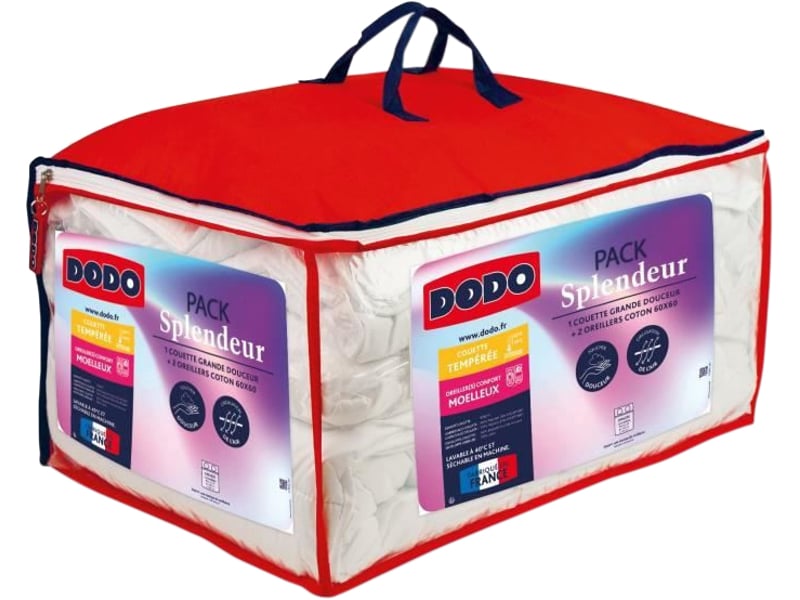 Couette DODO Instant Douillet - 220x240 Cm, Garnissage 300g/m², Enveloppe 100% Polyester, Blanc - 12