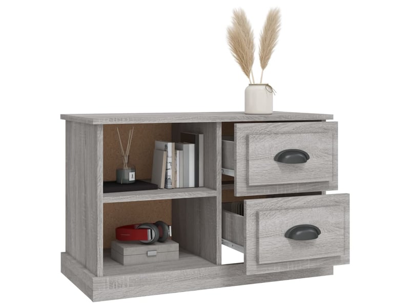  Meuble tv - banc tv - meuble de rangement sonoma gris 73x35,5x47,5 cm bois d'ingénierie  - Conforama E