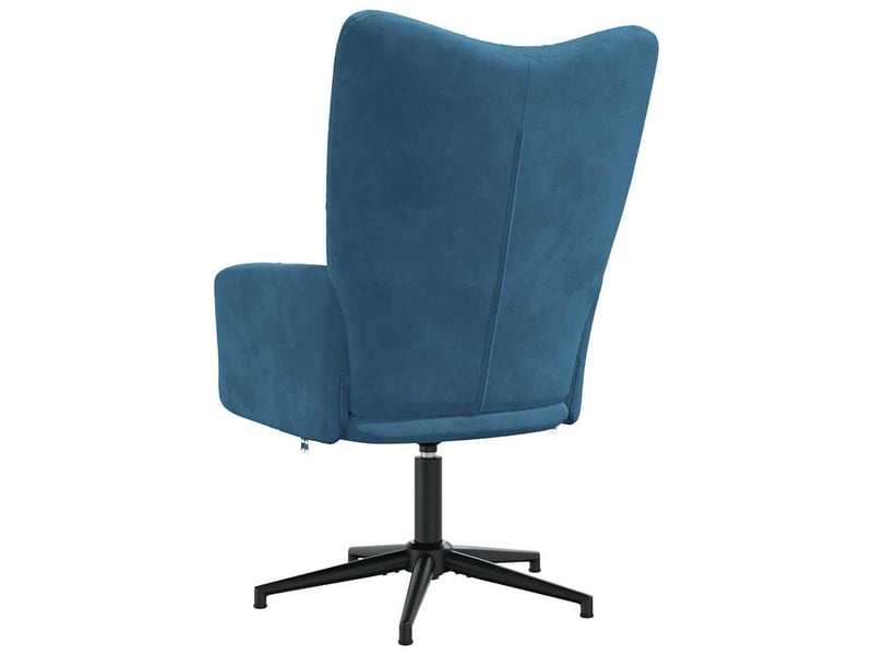 Fauteuil de relaxation ; chaise de relaxation ; chaise de détente bleu velours  - Conforama E