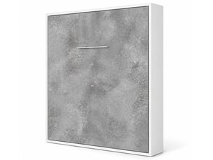Lit escamotable vertical kola – seulement 34,5cm de profondeur, le confort d’un vrai lit-avec matelas-160x200-cadre blanc-façade chêne brun