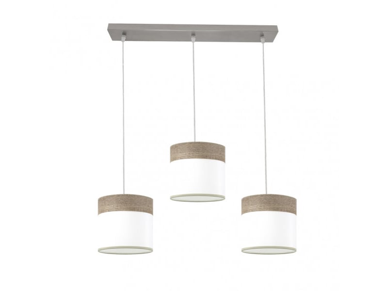  Rampe de plafond fabrilamp cloe nickelblanc-bois gris 3 x e27 hauteur réglable 35-108 cm 60x16 cm 175493083 - Conforama C