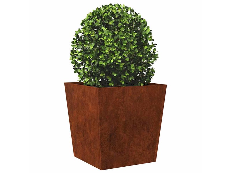 Jardinière - bac à fleurss 2 pcs 50x50x50 cm acier résistant aux intempéries - Conforama D