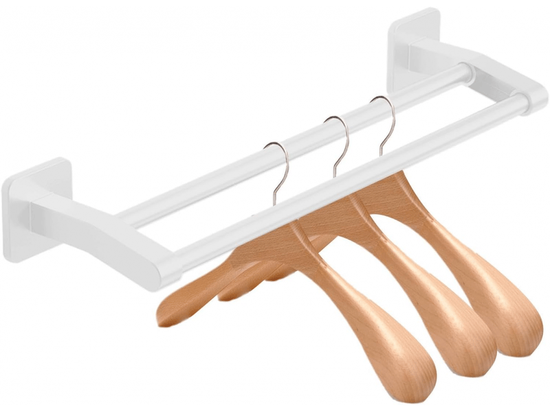  Porte-serviettes de salle de bain, barre porte-serviettes double, sans perçage, 40 cm, blanc XLH-ZLS-000893ZLS - Conforama E
