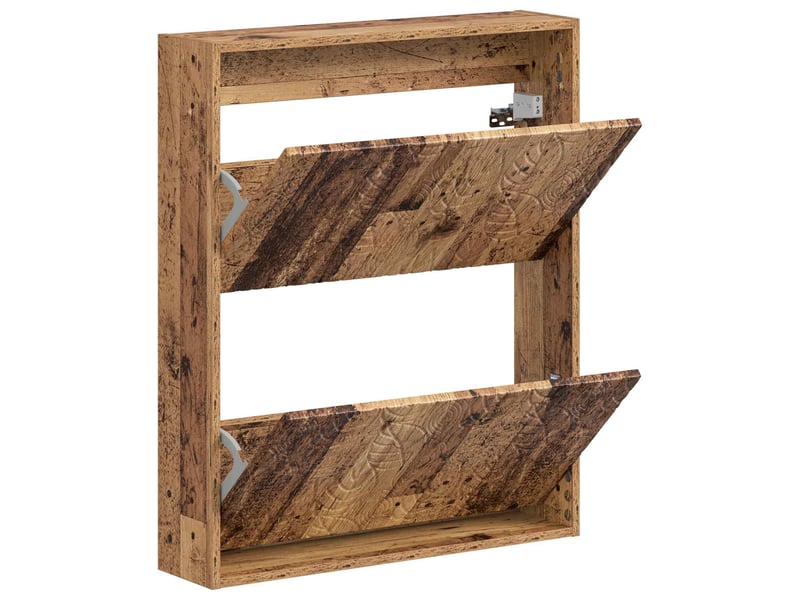  Meuble à chaussures mural, armoire à chaussures delft 71x17x86 cm bois ancien  - Conforama C