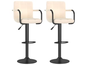 Lot de 2 tabouret de bar, chaise de bar crème tissu shl29413