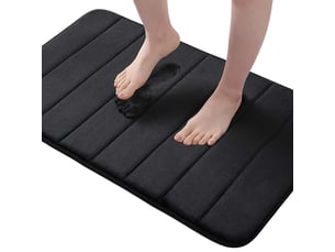 Tapis de bain en mousse à mémoire de forme antidérapant - 20 x 30 pouces - noir