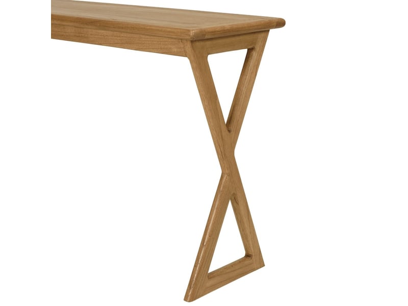  Amy - console 110cm en bois de mindi pieds croisés  - Conforama D