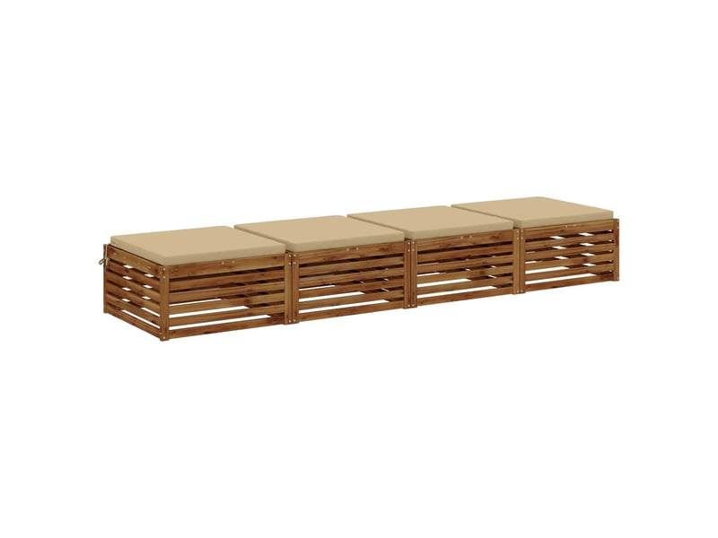  Lot de 4 coussins de siège, coussins d'assise soest 100 % polyester beige cf60299  - Conforama C