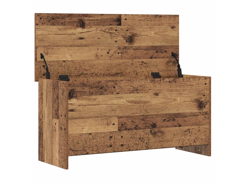 Coffre de rangement avec stockage bois ancien 100x40x50 cm - Conforama E