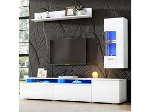 Meuble tv coloris blanc 180 cm <strong>OXEZA</strong>  <strong></strong>