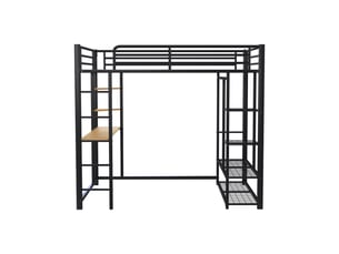 Lit mezzanine 140x200 cm MAISONORA coloris noir