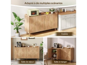 Buffet 4 porte(s) <strong></strong> <strong></strong> - 140 cm coloris naturel