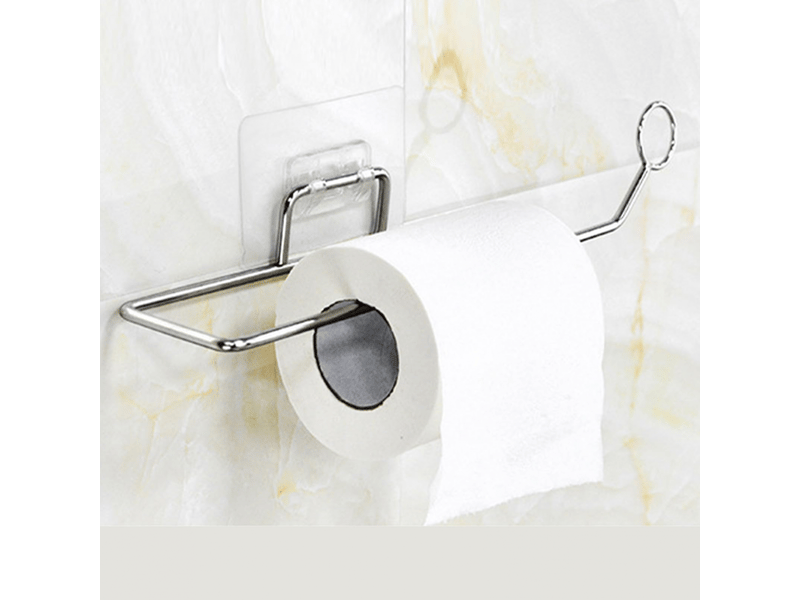  Porte-serviettes de salle de bain, distributeur mural sans perçage, support en acier inoxydable pour cuisine  - Conforama C