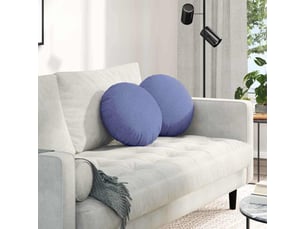 Lot de 2 coussins de siège, coussins décoratifs tissu bleu denim ø40 x 13 cm cf59768