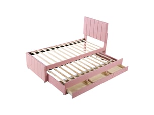 Lit gigogne 90x200 cm BEAOK coloris rose