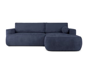 Canapé d'angle droit fixe LOUNGITUDE CASSIS 4 places Tissu Bleu foncé