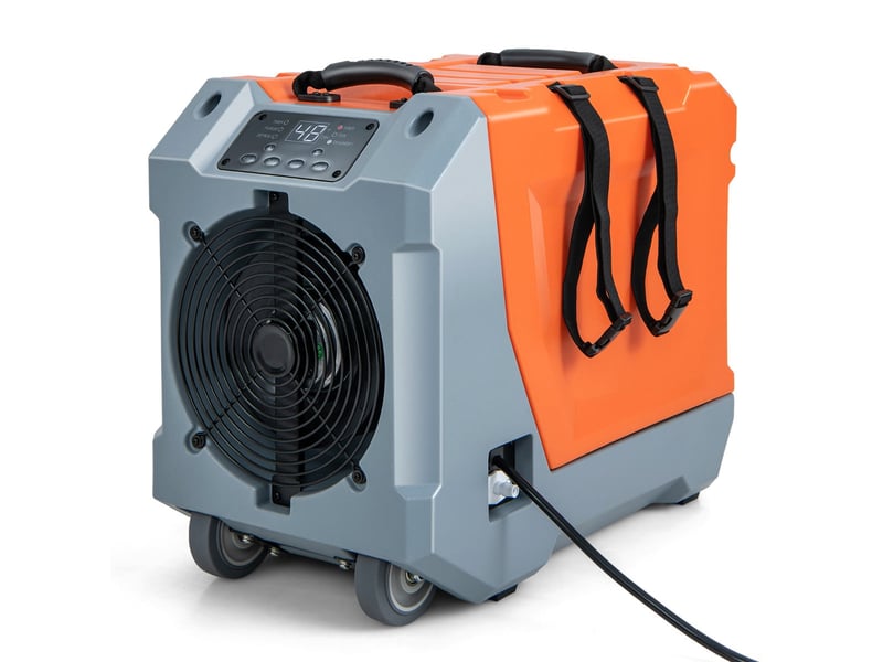  Déshumidificateur 85ljour haute efficacité pour grands espaces 57 x 34 x 47 cm avec drainage automatique en lldpe orange 20_0021011  - Conforama A