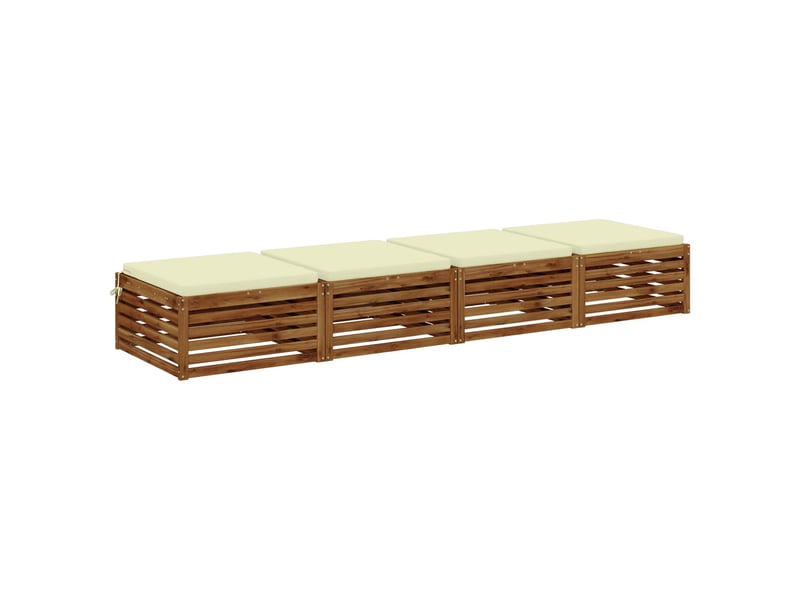 Lot de 4 coussins de siège, coussins d'assise soest 100 % polyester crème cf60398 - Conforama C