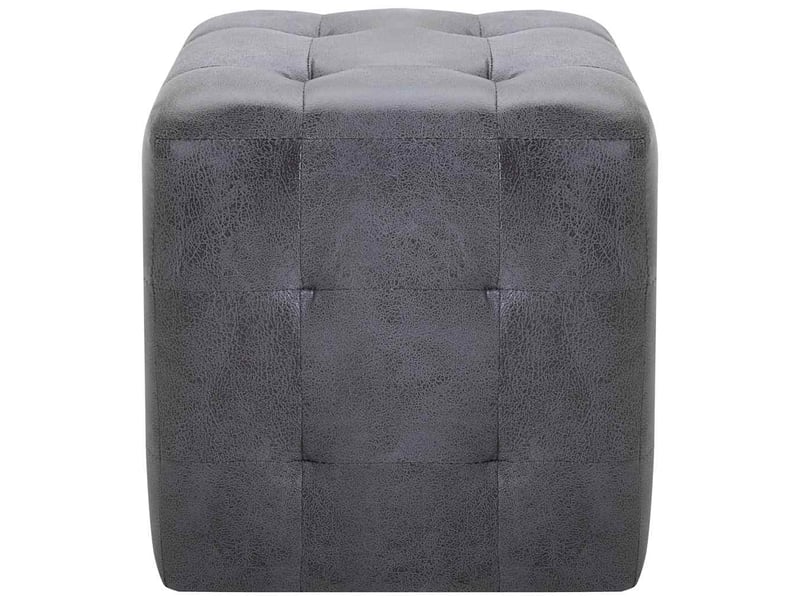  Lot de 2 tables de chevet - cabinet de chevet - table de nuit gris 30x30x30 cm similicuir daim  - Conforama B