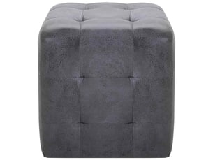 Lot de 2 tables de chevet - cabinet de chevet - table de nuit gris 30x30x30 cm similicuir daim