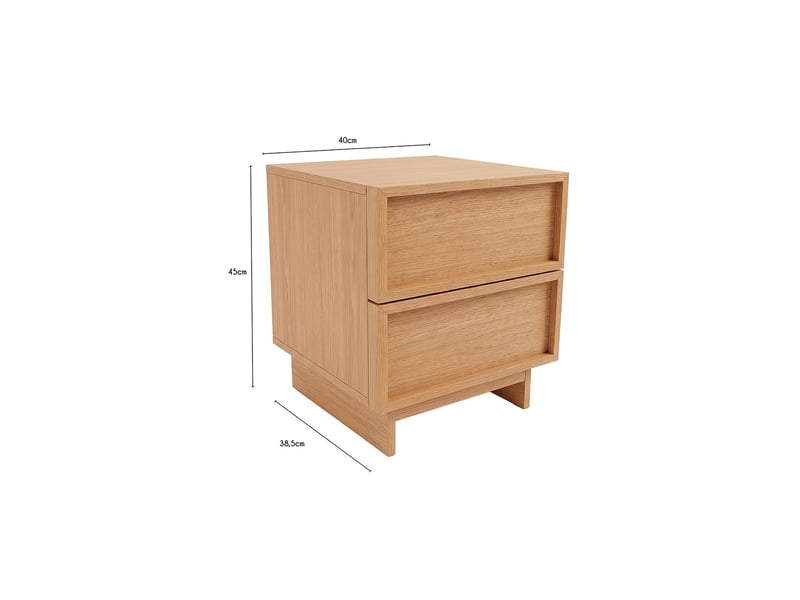  Table de chevet effet bois clair 2 tiroirs 40 x 38,5 x 45 cm 63269 - Conforama C