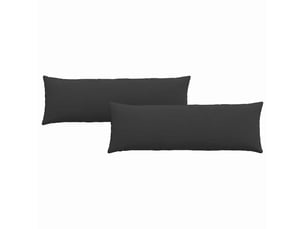 Lot de 2 coussins de canapé, coussins décoratifs tissu noir 120 x 40 cm cf58907