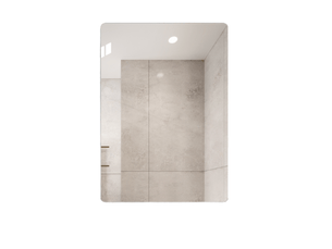 Miroir de salle de bains 70x50 cm - miroir mural rectangulaire sans cadre avec coins arrondis, verre hd et film de sécurité