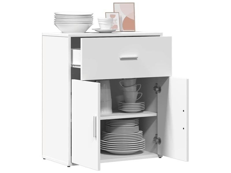  Buffet - bahut - meuble de rangement blanc 60x31x70 cm bois d'ingénierie  - Conforama D