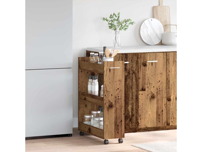  Armoire de rangement, armoire avec roue bois ancien 60 x 22 x 79 cm  - Conforama D