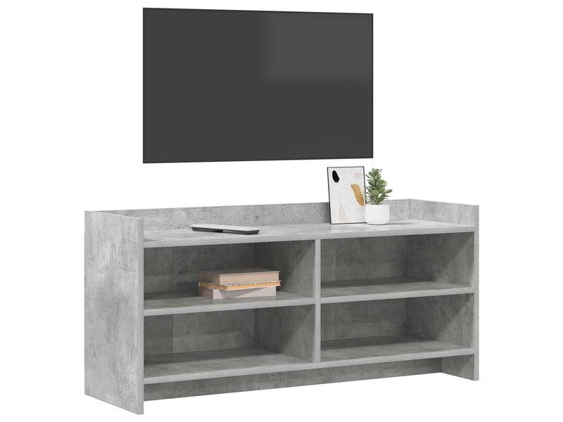  Meuble tv - banc tv - meuble de rangement 100 x 33 x 47 cm gris béton bois d'ingénierie  - Conforama C