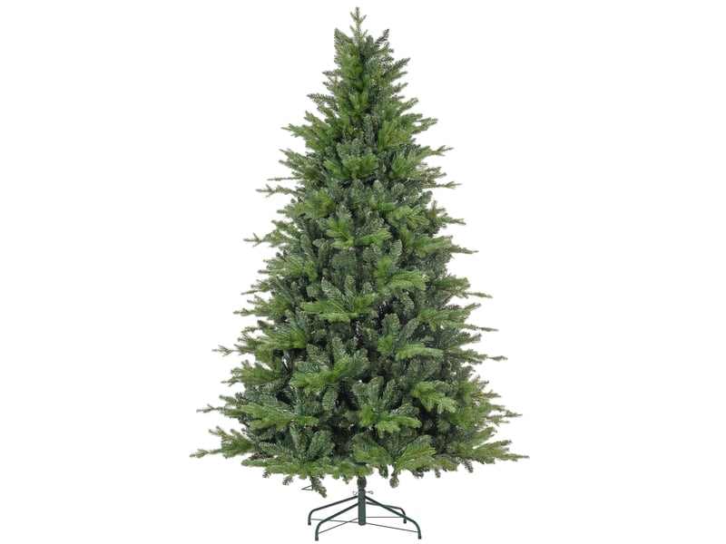  Sapin de noël vert en plastique de 210 cm avec pied en métal et 2 445 pointes ignifugées  - Conforama B