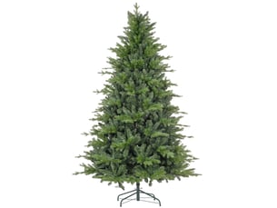 Sapin de noël vert en plastique de 210 cm avec pied en métal et 2 445 pointes ignifugées