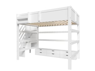 Lit mezzanine 140x200 cm <strong>LEYTN</strong>  <strong></strong> coloris blanc