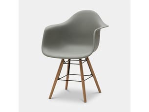 Fauteuil en polypropylène pieds en bois jacqueline - gris