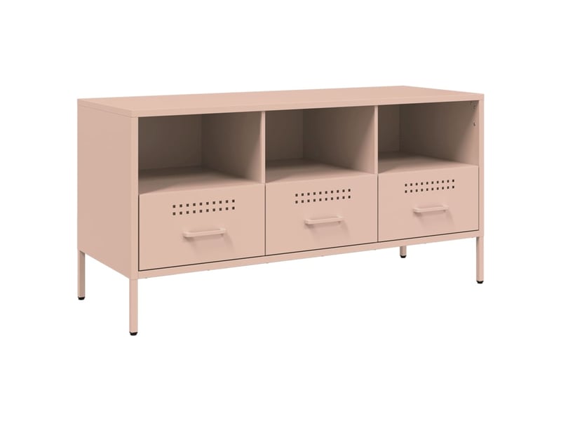  Meuble tv - banc tv - meuble de rangement rose 100,5x39x50,5 cm acier  - Conforama A